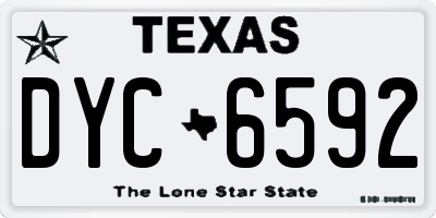 TX license plate DYC6592