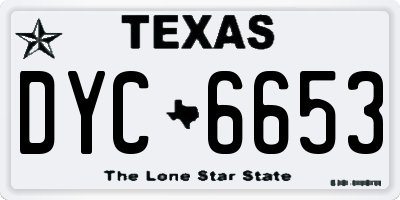 TX license plate DYC6653
