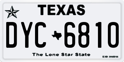 TX license plate DYC6810