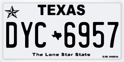 TX license plate DYC6957