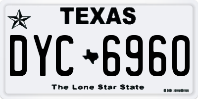 TX license plate DYC6960