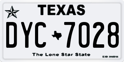 TX license plate DYC7028