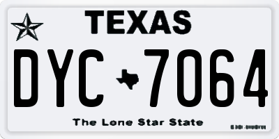 TX license plate DYC7064