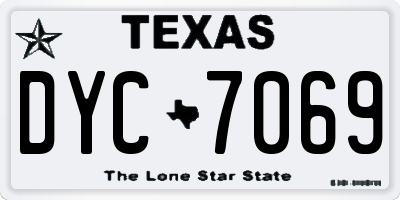TX license plate DYC7069