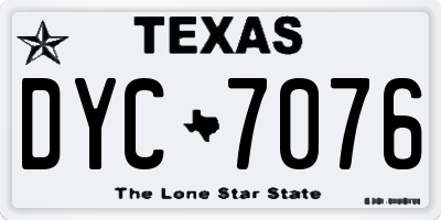 TX license plate DYC7076