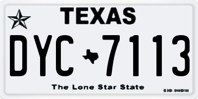 TX license plate DYC7113