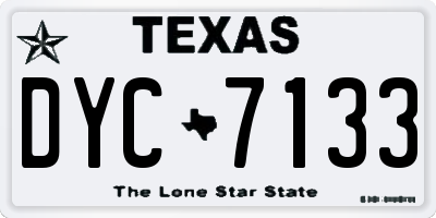 TX license plate DYC7133