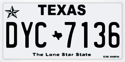 TX license plate DYC7136