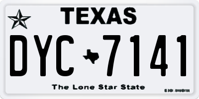 TX license plate DYC7141