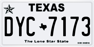 TX license plate DYC7173