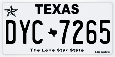 TX license plate DYC7265