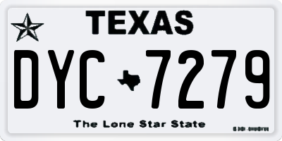 TX license plate DYC7279