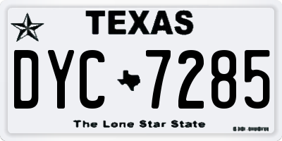 TX license plate DYC7285