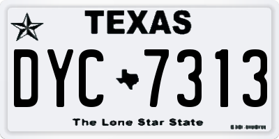 TX license plate DYC7313