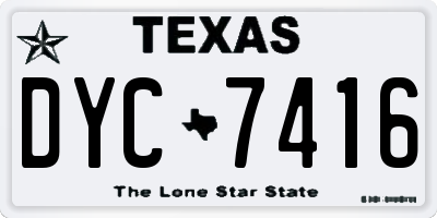 TX license plate DYC7416