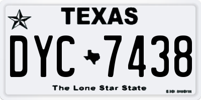TX license plate DYC7438