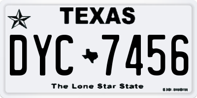 TX license plate DYC7456