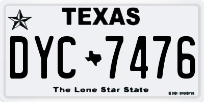 TX license plate DYC7476