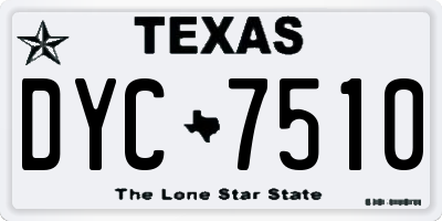 TX license plate DYC7510