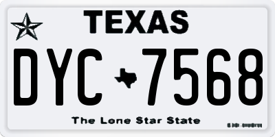 TX license plate DYC7568