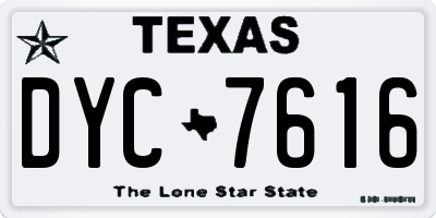 TX license plate DYC7616