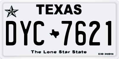 TX license plate DYC7621