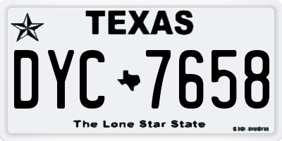 TX license plate DYC7658