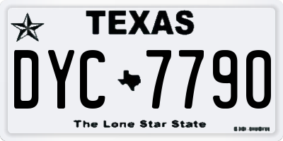 TX license plate DYC7790