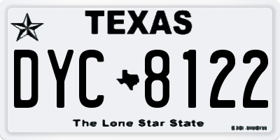 TX license plate DYC8122