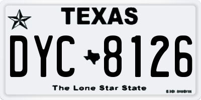 TX license plate DYC8126