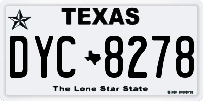 TX license plate DYC8278