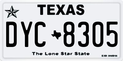 TX license plate DYC8305