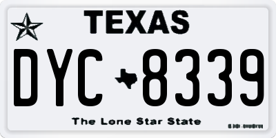 TX license plate DYC8339