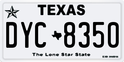 TX license plate DYC8350