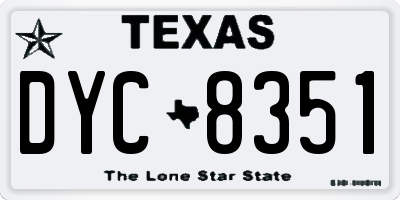 TX license plate DYC8351