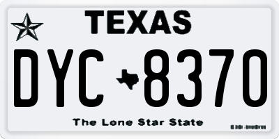 TX license plate DYC8370