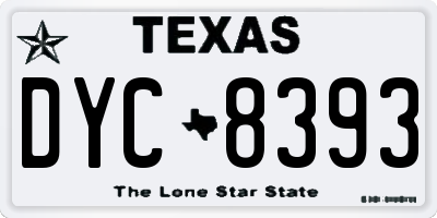 TX license plate DYC8393