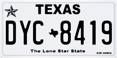 TX license plate DYC8419