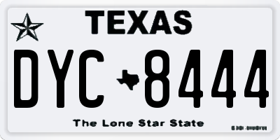 TX license plate DYC8444