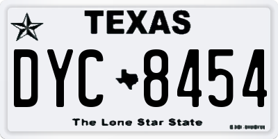 TX license plate DYC8454
