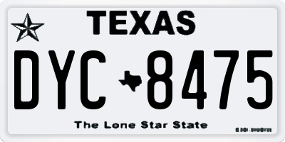 TX license plate DYC8475