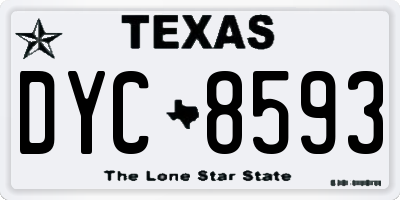 TX license plate DYC8593