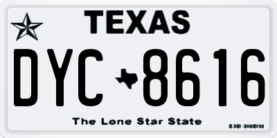 TX license plate DYC8616