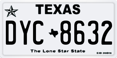 TX license plate DYC8632