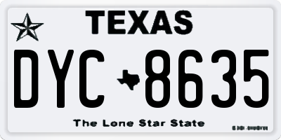TX license plate DYC8635