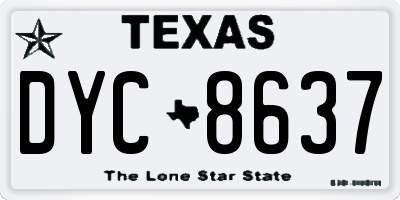 TX license plate DYC8637