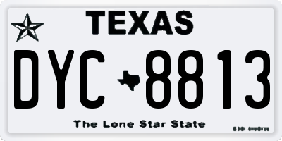 TX license plate DYC8813