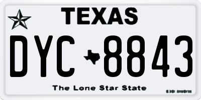 TX license plate DYC8843