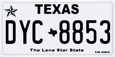 TX license plate DYC8853