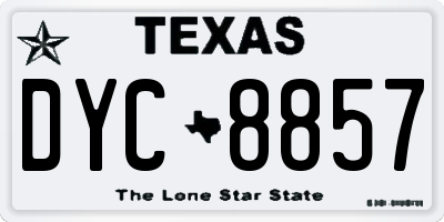 TX license plate DYC8857